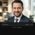 Профессиональный портрет уверенного российского бизнесмена с дружелюбным взглядом на размытом нейтральном фоне